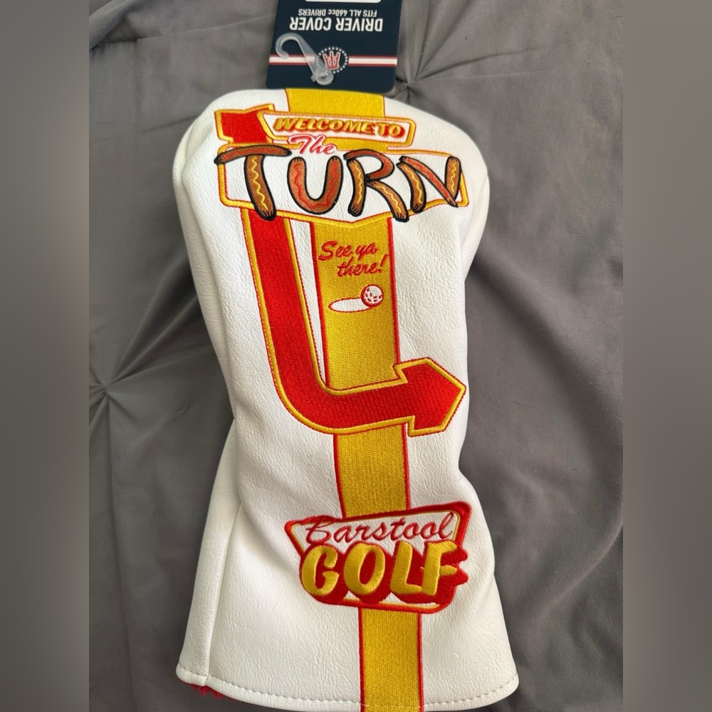 Barstool Golf Driver Headcover - White and Red